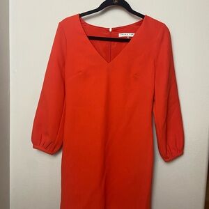 Trina Turk Bold Orange Long Sleeve Dress